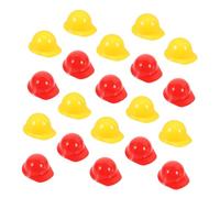 Milisten 20Pcs Miniature Construction Hats Doll Accessories for Crafts Cute Party Decorations Tiny Hard Helmets Yellow Red for Birthday Celebrations and DIY