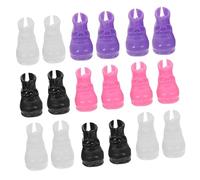 Milisten 20pcs Miniature Doll Shoes Cute Micro Landscape Props for Dollhouse Decor Pink White Purple Black Flats Realistic Design Birthday Doll Lovers