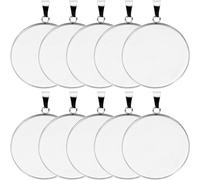 Milisten 20pcs Pendant Trays Kit Round Bezel Blanks Trays Pendant Cabochon Settings for DIY Crafting Photo Jewelry Making Silver 18mm