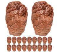Milisten 20pcs Simulated Faux Food Model Artificial Steak Simulated Food Meat Photo Props Realistic Meat Simulation Meat Lifelike Meat Model Fake Beef Meat Light Brown Pvc