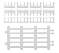 Milisten 20Pcs Small White Miniature Garden Fence Plastic Dollhouse Fence Set for Farm Model Landscaping and Micro Landscape Decoration