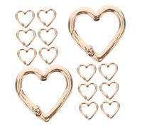 Milisten 20pcs Zinc Alloy Heart Carabiner Clips Portable Mini Keychain Hooks for Keys Bags Outdoor Gear Spring Snap Heart-shaped Keyring Accessories