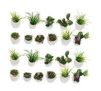 Milisten 22pcs Miniature Plants Micro Bonsai Ornaments Mini Potted Dollhouse Greenery for DIY Home Decor Fairy Garden Creative Variety with Realistic Textures and Vibrant Colors