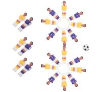 Milisten 23Pcs Foosball Table Player Figures Set, 1.4M Miniature Soccer Player Action Figurines with 11 Yellow 11 Purple Jerseys and 36Mm Black-White Soccer Ball, Table Game Accessories for