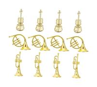 Milisten 24 pcs Christmas Tree Decorations Musical Instrument Models DIY Xmas Ornaments for Dollhouse Collectors Educational Decor Violin French Horn Trumpet