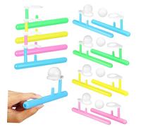 Milisten 24pcs Balance Floating Ball Game Portable Lightweight Blowing with Blue Pink Yellow Green Balls Interactive No Contact Air Blowing Fun for Indoor Outdoor Family Bonding and Color