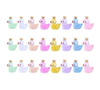Milisten 24Pcs Glow Dark Mini Duck Figurines Resin Craft Tiny Duck Statues for Micro Landscape Decoration Colors of Each Miniature Duck Decor