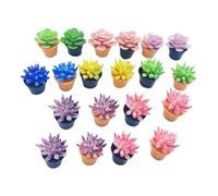 Milisten 24pcs Mini Succulent Plant Pots Artificial Miniature Decorative Greenery for Dollhouse Crafts Boys Compact Resin Faux Succulent Pots for Small Spaces
