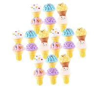 Milisten 24pcs Miniature Ice Cream Cone Props for Doll Houses, Tiny House Dessert Decoration Set, Diy Handmade Mini Ice Cream Accessories for Crafting and Home Display