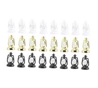 Milisten 24pcs Miniature Lantern Ornaments Set, Black White Gold Mini House Lanterns for Christmas Decoration, Home Desktop Lamp Ornaments and Dollhouse Accessories for Xmas Photo Props