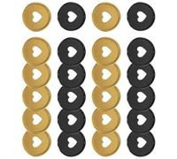 Milisten 24pcs Plastic Loose-leaf Notebook Binding Discs Set with Heart round Mushroom Hole Design, Planner Supply Replacement Binder Buckles for Student Project Notebooks and Spiral