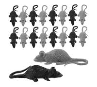 Milisten 24pcs Realistic Fake Rat Mice Portable Lightweight Halloween Mouse Prank Decorations Miniature Figurines for Party and Spooky Trick Jokes