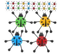 Milisten 24pcs Sticky Ladybird with Realistic Simulation Adhesive Wall Crawling Insects in Green Red Blue Yellow Sensory Stretchy Playthings for Halloween Party Favors and Interactive Fun