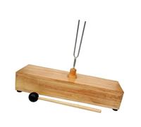Milisten 256hz Metal Tuning Fork for Physics Experiment with Wooden Base and Hammer, Vibration Tuning Fork for Acoustic Resonance, Sound Healing, and Music Therapy Applications