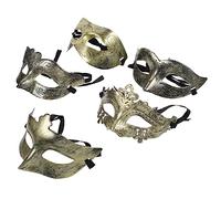 Milisten 25pcs Retro Half Face Masquerade Masks for Adults Vintage Halloween Mask Props with Gold Finish Includes Butterfly Pointed Prince Fairy Beauty Designs for Costume Parties and