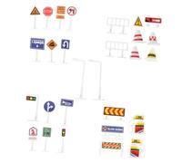 Milisten 28Pcs Realistic Traffic Sign Road Signs for Classroom Teaching Playroom DIY Traffic Themed Parties Safe Miniature Models