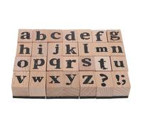 Milisten 28pcs Vintage Wooden Alphabet Stamp for Card Makers Reusable Rubber Letters for Journaling Stationery Craft Scrapbooking
