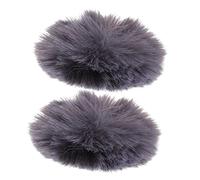 Milisten 2pcs 1cm Microphone Windscreen Muff Cover, Grey Furry Mic Windshield for Lapel Lavalier Microphone, Noise Reduction Accessory Suitable for Recording and Broadcasting