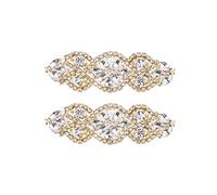 Milisten 2PCS 2PCS Bridal Rhinestone Applique, DIY Wedding Sash Belt for DIY Bridal Wedding Dress Sash Women Crystal Belt, Golden