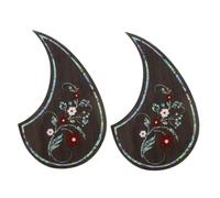 Milisten 2pcs Acoustic Guitar Pickguard Decal for 39-41 Inch Guitars Waterdrop-shaped Anti-scratching Protective Sticker with Floral Design for Acoustic Classical Instruments