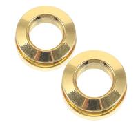 Milisten 2pcs Acoustic Guitar Pickup Endpin Caps with Easy Installation and Noise Reduction, Copper Material Golden Tail Pin Covers for Bass and Classical Guitars, for Recordings