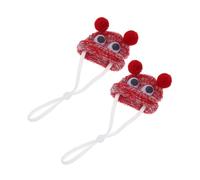 Milisten 2pcs Adjustable Hand-knitted Small Animal Hats for Hamsters and Lizards Mini Cute Pet Headgear for Festive Events and Daily Wear Cartoon Style Tiny Caps for Small Pets