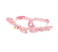 Milisten 2pcs Adjustable Kitten Collar with Bell Removable Cotton Bow Tie with Bunny Ears Breakaway Safety Design for Small Cats and Dogs Everyday Cute Pet Accessory