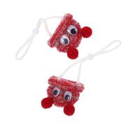 Milisten 2pcs Adjustable Mini Knitted Hats for Small Pets Soft Crochet Caps for Hamsters Guinea Pigs Lizards Birds Versatile Cute Headwear for Daily Wear and Party Dress-up Set