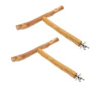 Milisten 2pcs Adjustable T-shape Bird Perch Stand for Parrots and Lovebirds Stable Platform for Parakeets Cockatiels Conures Macaws and Finches Tabletop Cage Accessory for Training and