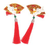 Milisten 2Pcs Adorable Rabbit Hair Barrettes with Tassel for Chinese Year Hair Accessories for Secure Hold