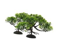 Milisten 2pcs Artificial Bonsai Pine Tree Plants Realistic Fish Tank Decorations Premium Aquarium Ornaments for Freshwater Safe for Fish Reptiles