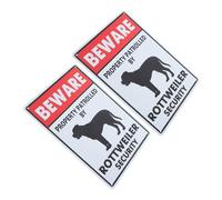 Milisten 2pcs Beware of Dog Sign Metal Warning Plaques for Fence Weatherproof No Trespassing Caution Dog Signs to Deter Trespassers Property Protected by Rottweiler Easy Mounting for Patios