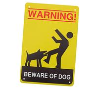 Milisten 2Pcs Beware of Dog Signs Metal Warning Plaques Rust Resistant Garden Decor for Courtyard Dog House with Clear Visible Caution Patterns and Easy Mounting