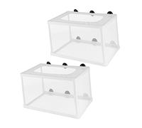 Milisten 2pcs Big Fish Net Hatchery Incubator White Isolation Box with Suction Cups for Aquarium Fish Tank Durable Breeding Box and Shrimp Separation