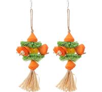 Milisten 2pcs Bird Shredding And Chewing Toys: Corn Husk Parrot Cage Hanging Chew Toy - Pet Foraging Accessories - Parrot Gnawing Plaything