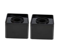 Milisten 2pcs Black Abs Square Cube Microphone Station Logos Sponge, Sturdy and Compact Mic Logo Flags for Outdoor Interview, Easy Installation for Professional Interviewers