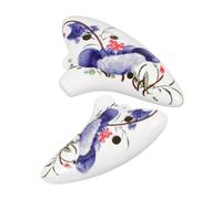 Milisten 2pcs Blue and White Ceramic Ocarina Instrument Alto C for Practice Lightweight Musical Ocarina Wind for Boys and Girls Adults Classroom Travel