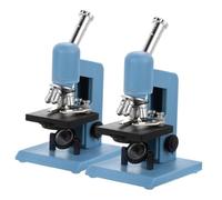 Milisten 2Pcs Blue Mini Microscope for Dollhouse Science Kit Handheld Pocket Magnifier for Educational Miniature Laboratory Tools Travel Friendly Dollhouse Experiment Accessories