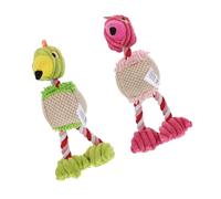 Milisten 2pcs Cartoon Flamingo Squeaky Toy Pet Dog Chewing Toy for Teething and Molar Relief for Small Dogs and Puppy Playtime