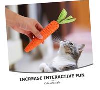 Milisten 2pcs Cat Chew for Teeth Cleaning Interactive Kitten Teething Chews with Cute Carrot Design Self-play Enrichment for Indoor Cats Travel and Home Use Furniture Scratch Protection