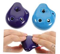 Milisten 2pcs Ceramic Alto C Ocarina Flute with Lanyard Water Drop Shape Mini Musical Instrument for Beginners Students and Music Lovers Portable Cute Design for Travel and Random Color