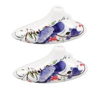 Milisten 2pcs Ceramic Alto C Ocarina Musical Instruments for Adults Portable Design with Blue and Red Floral Patterns Durable and Easy to Learn for Travel and Outdoor Performances