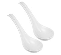 Milisten 2pcs Ceramic Spoon White Dinnerware Egg Spoons Mixing Spoons Ice Cream Decor Large Ladle Fruit Spoon Ceramic Chinese Soup Spoons Vintage Ceramics Coffee Cooking Utensils