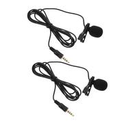 Milisten 2pcs Clip-on Amplifier Mini Microphones with 4-pole 3.5mm Plug for Laptop and Phone, Omnidirectional Recording Microphone Lightweight with Wide Application for Interviews and Live