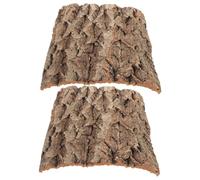 Milisten 2pcs Cork Tile Reptile Background Bark Terrarium Backdrop Wall Decor for Gecko Lizard Bearded Dragon Turtle Snake Climbing Mat Habitat Enhancer