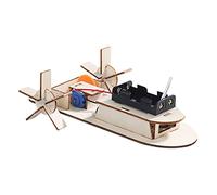 Milisten 2pcs DIY Electric Boat Model Science Experiment Kit for Creative Learning Safe Wooden Assembly Puzzle for Childrens Imagination and Intellectual Development Random Color