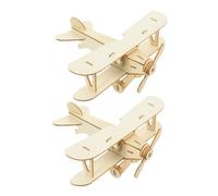 Milisten 2pcs DIY Wooden Airplane Model Kit for Paintable Educational Craft Set Enhances Imagination Social Skills for Group Activities and Creative Fun