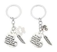 Milisten 2pcs Dog Paw Alloy Keyrings Pet Memorial Souvenir Keychain with Engraved Message If Love Could Have Saved You Gift for for for for Dog Lovers Keychain Keepsake for Pet Remembrance