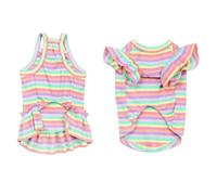 Milisten 2pcs Dog Vest Puppy Clothes Easy to Wear No Buttons Cotton Spandex Stretchable Material 25cm/9.84inch Back Daily Walking Pet Summer Apparel