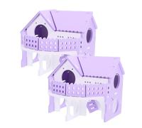 Milisten 2pcs Double Layer Hamster Villa Hideout for Small Animals PVC Cute Guinea Pig House with Spacious Quiet Retreat Adorable Rat Hideaway for Dwarf Hamsters and Small Pets
